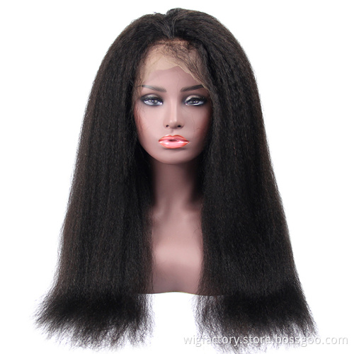 Wholesale cheap kinky straight full lace wig vendor, peruvian human hair full lace wig, glueless full lace wig human hair